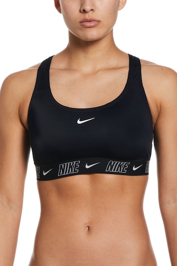 Nike Black Logo Tape Racerback Bikini Top
