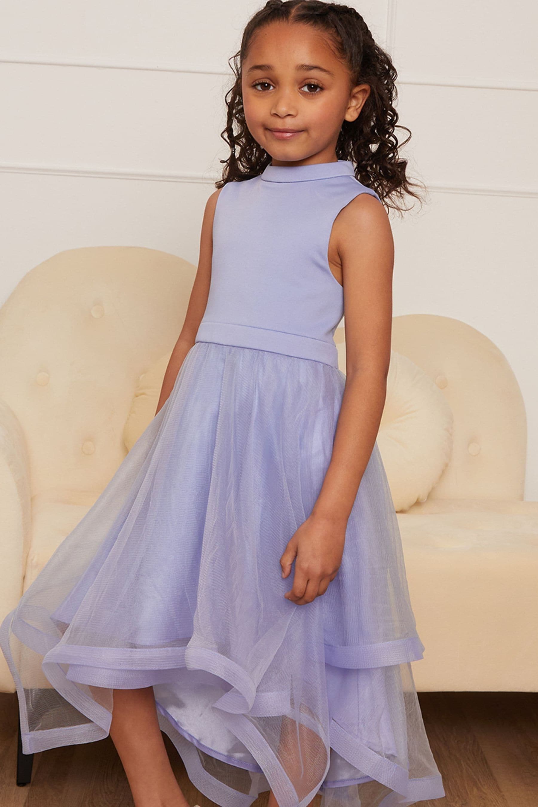 Chi Chi London Blue Tulle Flower Girls Dress
