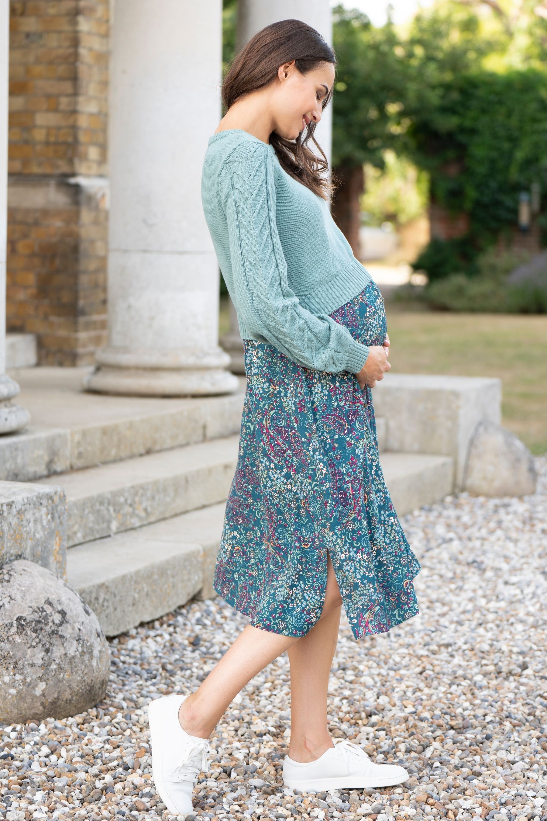 Cable knit maternity shop dress