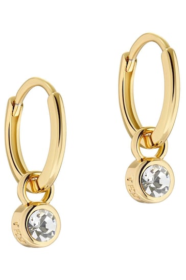 Ted Baker Gold Tone SINALAA: Crystal Huggie Earrings