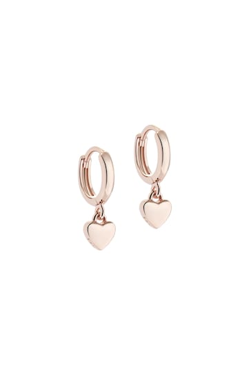 Ted Baker HARRYE: Silver Tiny Heart Huggie Earrings For Women