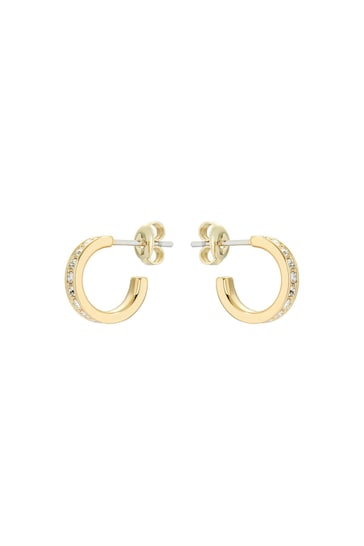 Ted Baker Gold Tone SEENITA: Crystal Small Hoop Earrings