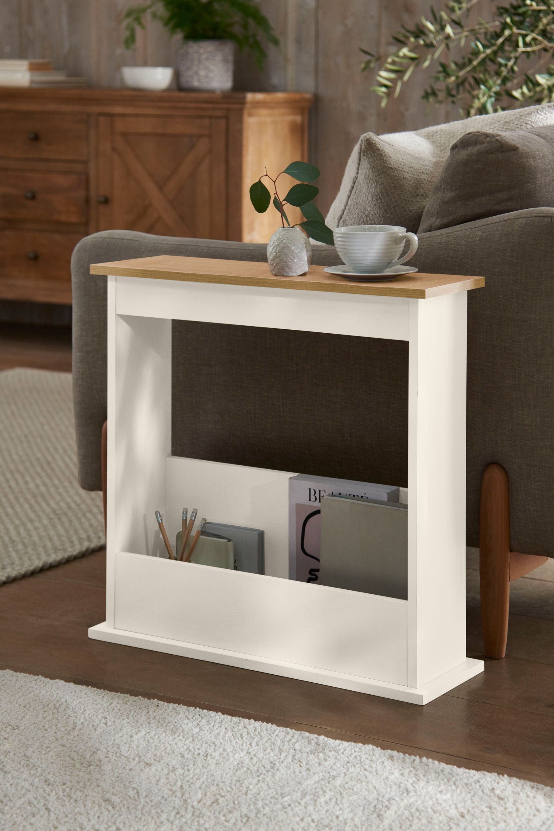 Buy Cream Malvern Oak Effect Sofa Side Table from the Next UK
