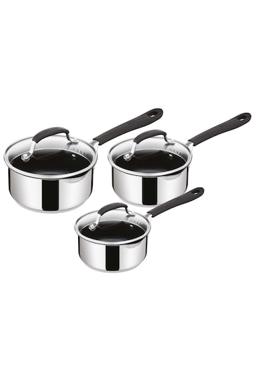 Jamie Oliver 3 Piece Grey Quick & Easy Saucepan Set 16/18/20cm