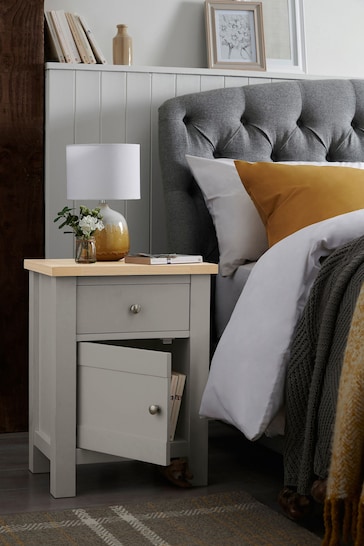 Dove Grey Malvern Paint Effect 2 Drawer Bedside Table