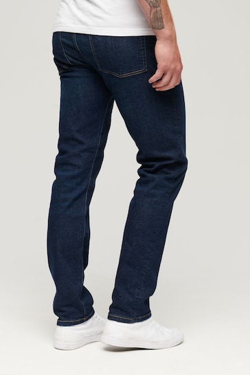Superdry Blue Organic Cotton Slim Straight Jeans