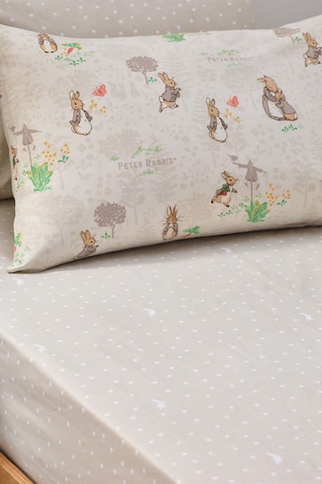 Peter Rabbit™ Natural Beige Classic Watercolour Printed Fitted Sheet