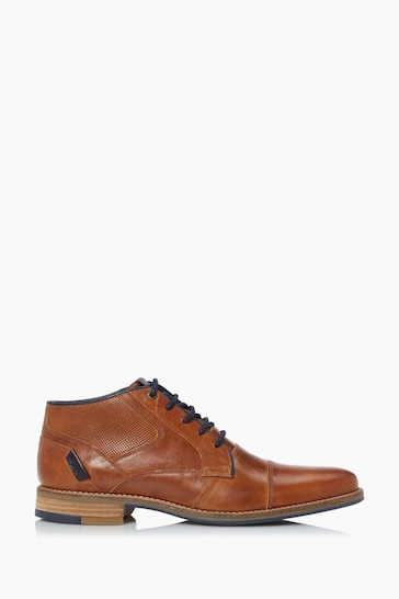Dune London Carls Lace Up Ankle Brown Boots