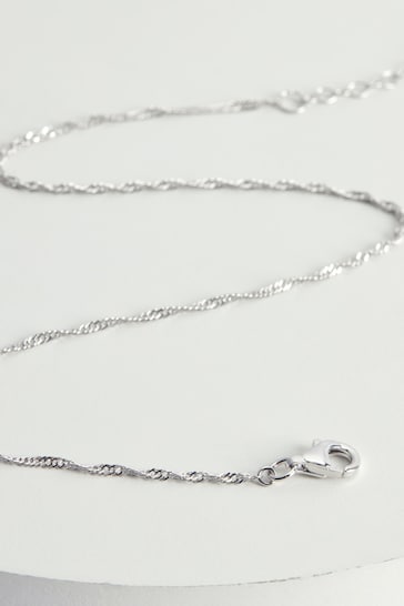 Sterling Silver Twisted Chain Anklet