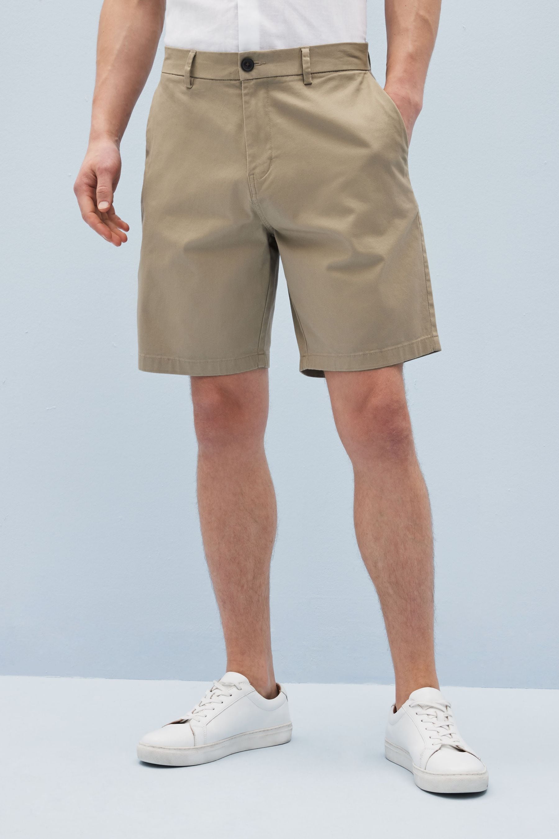 Buy Navy Blue Grey Stone Straight Stretch Chinos Shorts 3 Pack