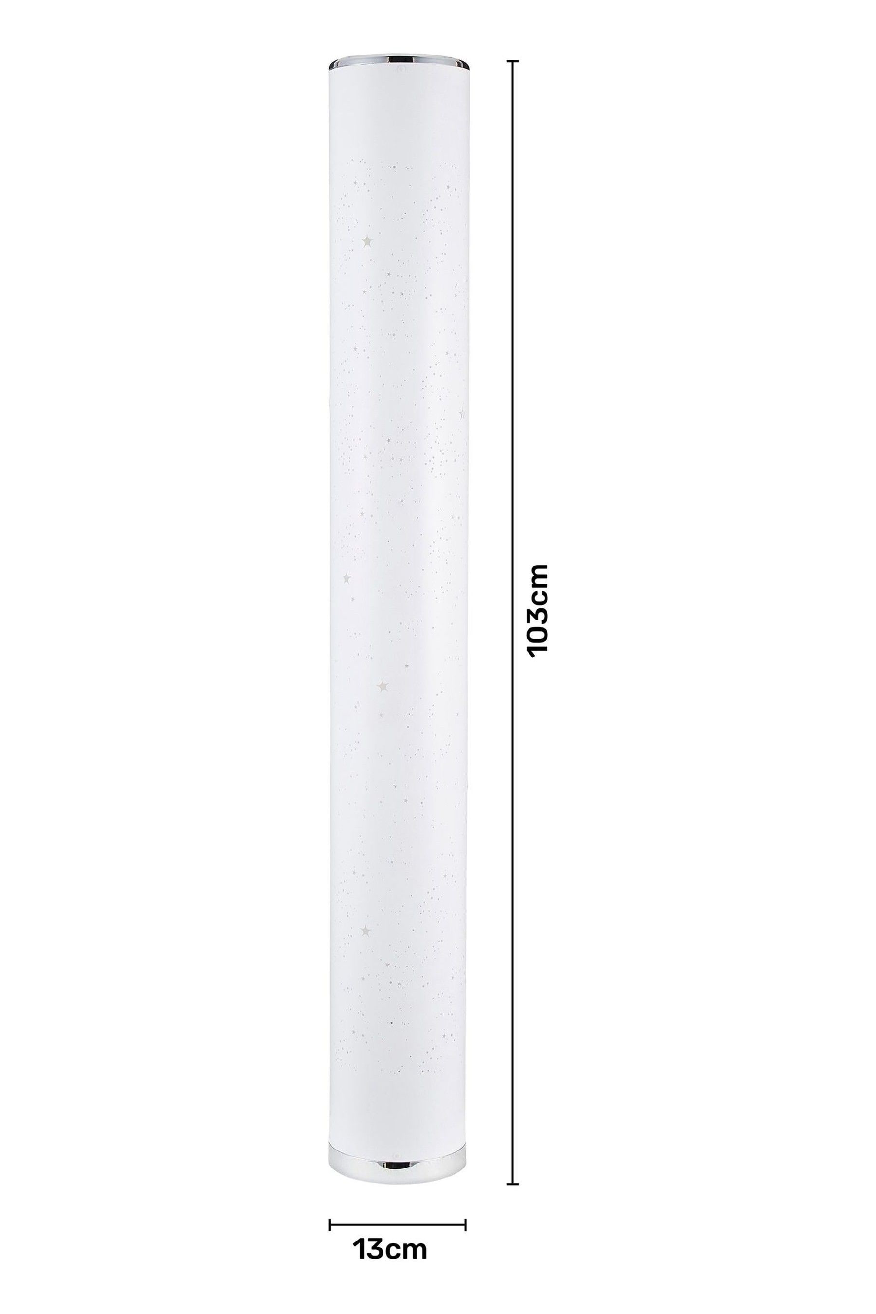 glow White STARBURST CYLINDER FLOOR LAMP