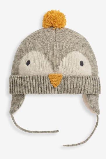 JoJo Maman Bébé Marl Grey Penguin Hat