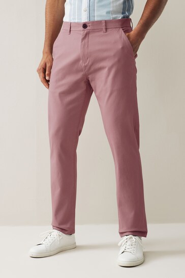 Light Pink Slim Stretch Chino Trousers