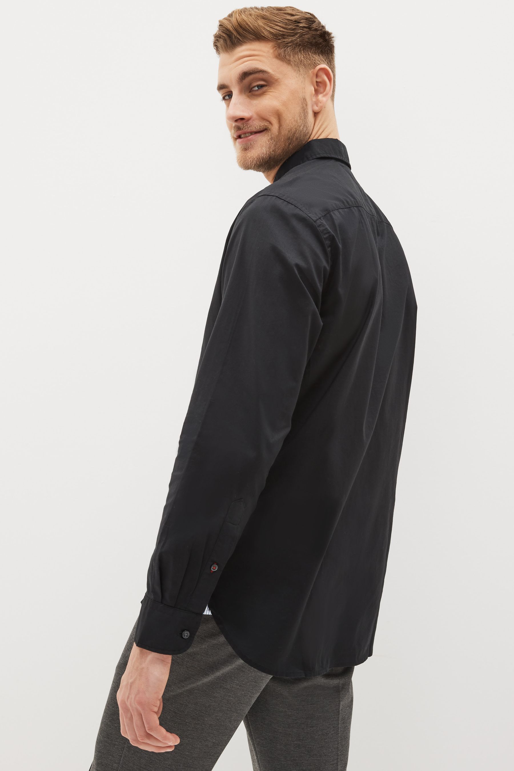 Black tommy hilfiger dress shirt on sale