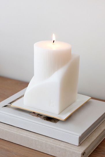 Chapter B Cream Sculpted Large Pillar Candle
