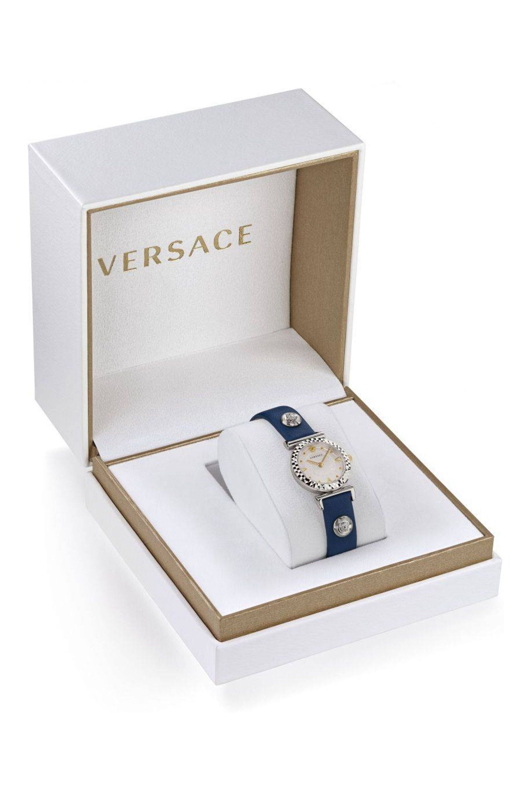 Buy Versace Ladies Blue Mini Vanity Watch from the Next UK online shop