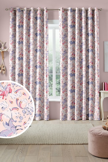 Cath Kidston Pink Kids Unicorn Made To Measure Curtains