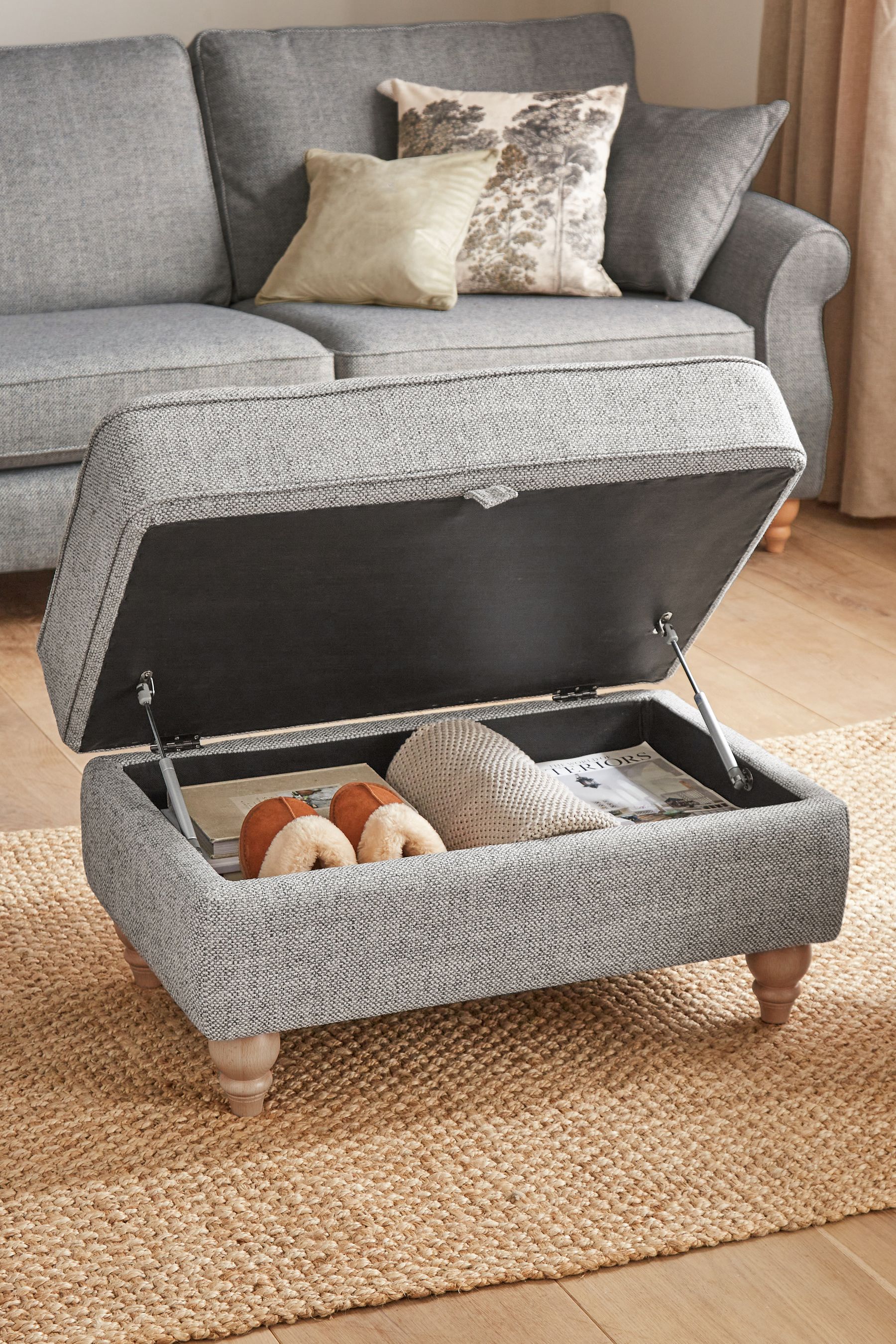Grey online footstool next