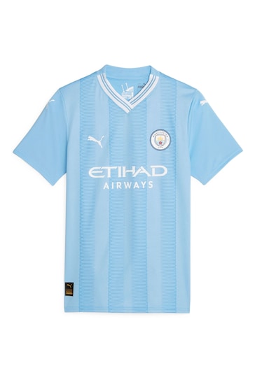 Puma Light Blue Blank Womens Manchester City Home Replica 23/23 Football Shirt Womens