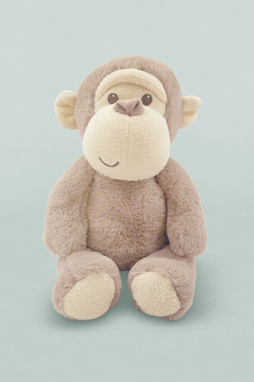 Babyblooms Monkey Soft Toy with Personalised Pink Stripe Pyjamas