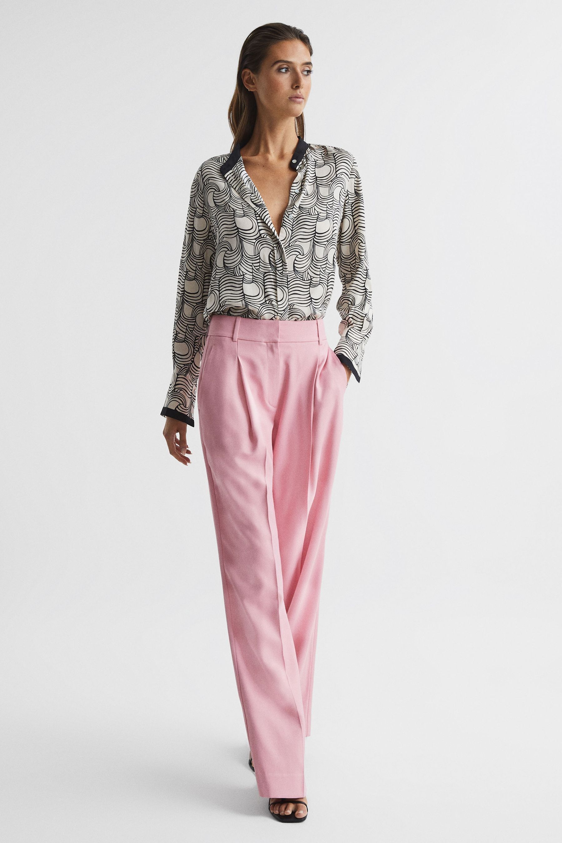 Buy Reiss Pink Bonnie Wide Leg Trousers from the Next UK online shop