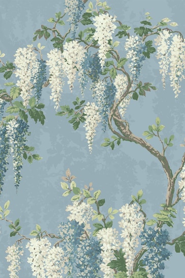 Woodchip & Magnolia Blue Wisteria Sample Wallpaper