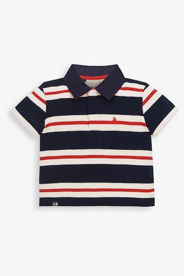 JoJo Maman Bébé Red Classic Stripe Polo Shirt