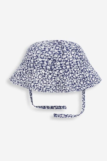 JoJo Maman Bébé Navy Blue Ditsy Floral Floppy Sun Hat