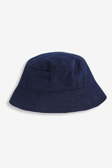 JoJo Maman Bébé Navy Blue Twill Bucket Sun Hat