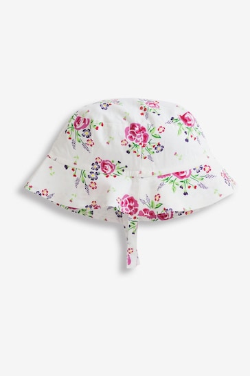 JoJo Maman Bébé Rose Floral Girls' Print Pretty Sun Hat