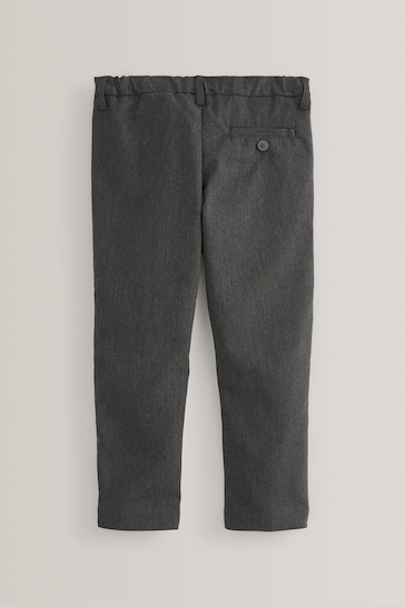 Grey Pull-On Waist School Formal Stretch Skinny Trousers (3-17yrs)