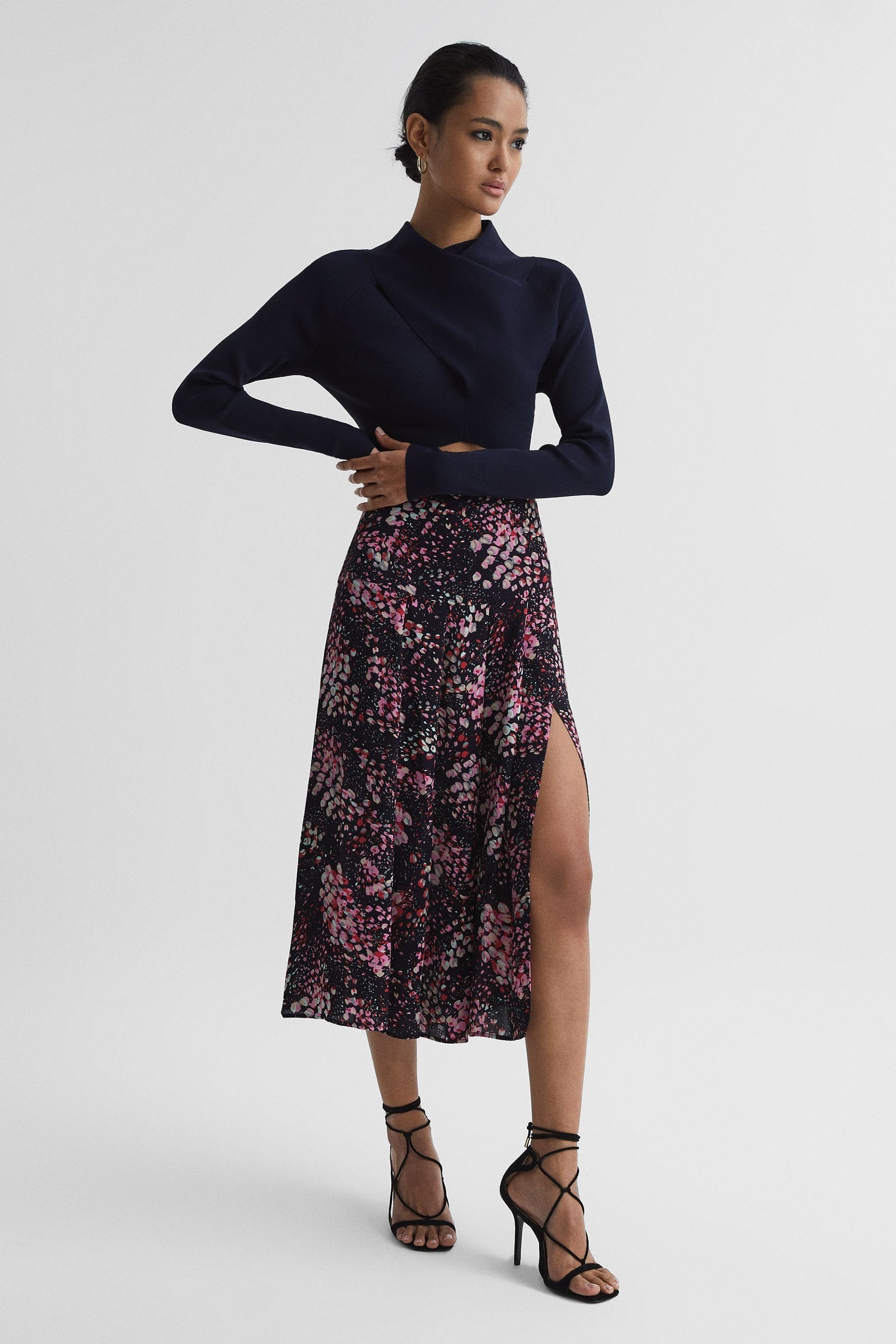 Printed shop slip skirt