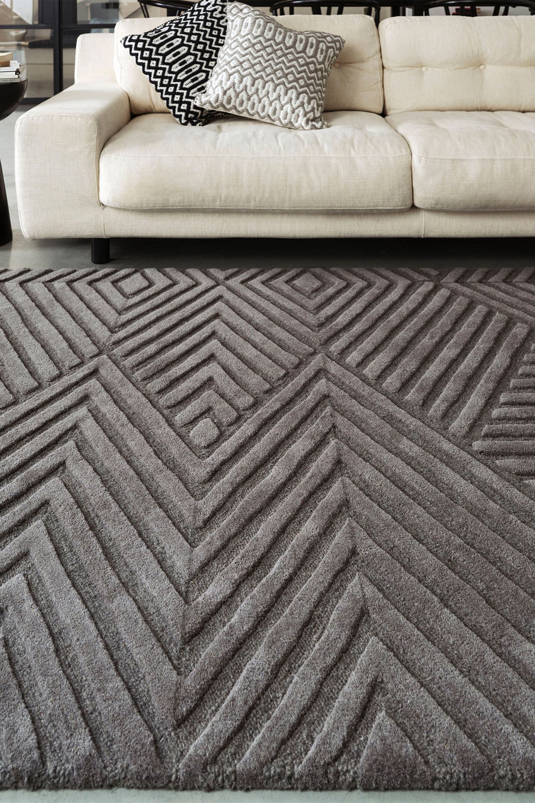 Buy Asiatic Rugs Charcoal Grey Hague Hand Woven Wool Rug from the Next