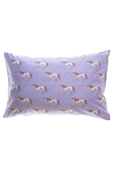 Rachel Riley Purple Unicorn Cot Bed Duvet Cover and Pillowcase Set