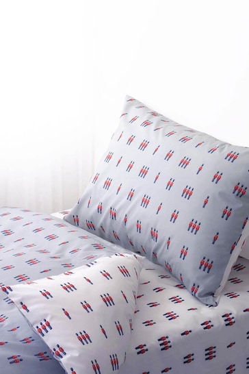 Rachel Riley Blue Soldier Cot Bed Duvet Cover and Pillowcase Set
