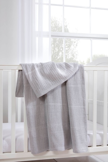 Martex Baby Grey Cellular Blanket
