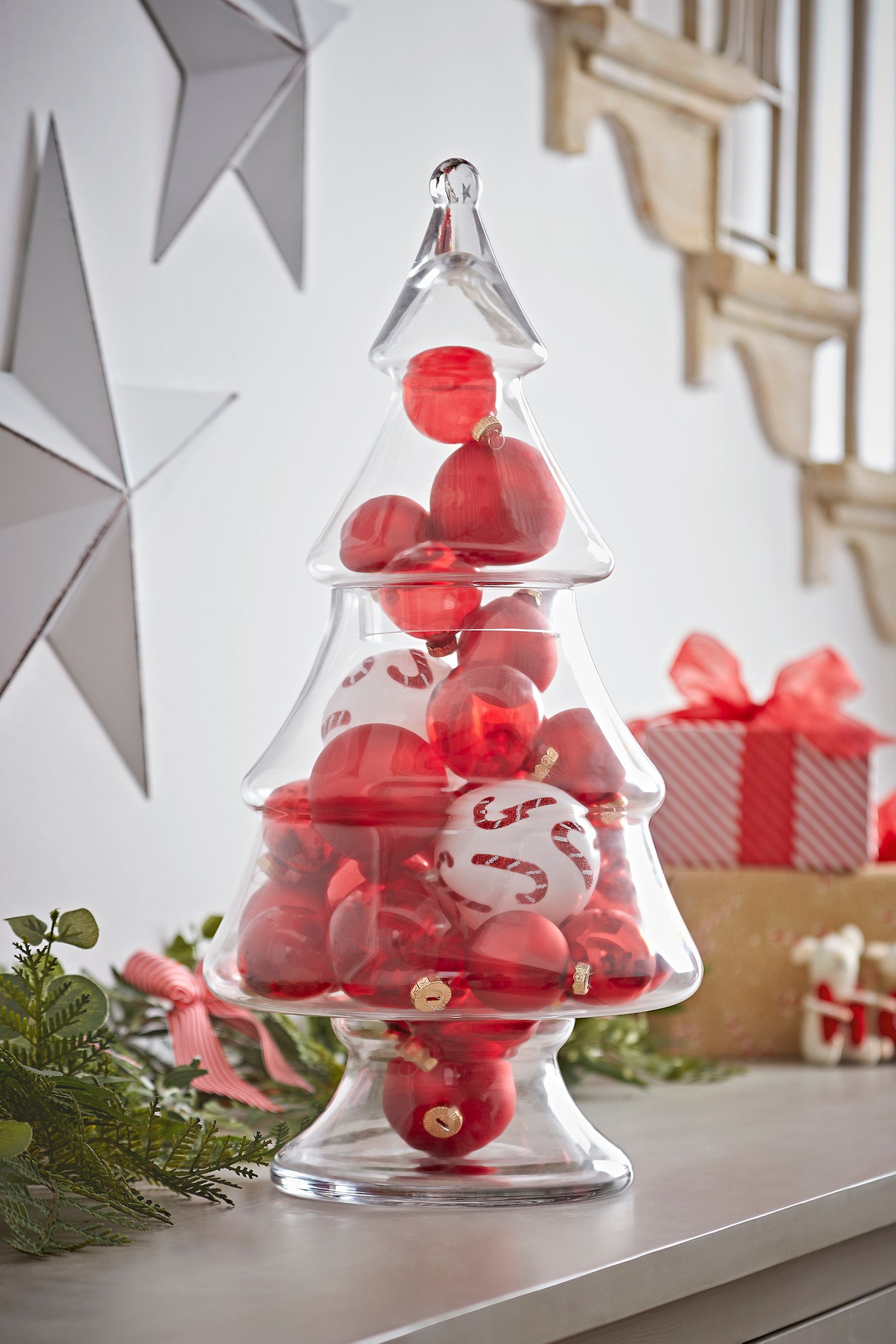 Glass christmas clearance tree jar