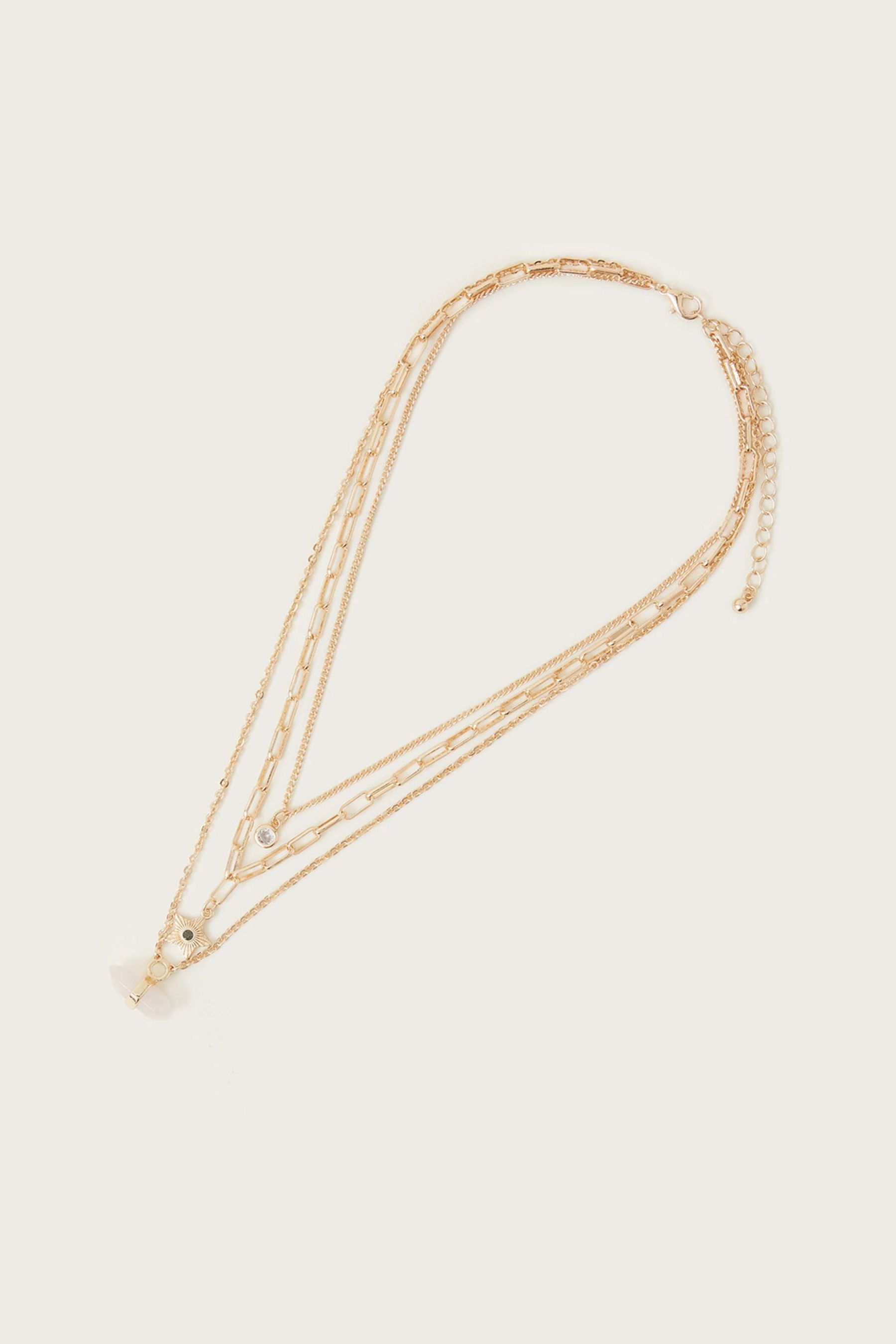 Stone layered necklace on sale