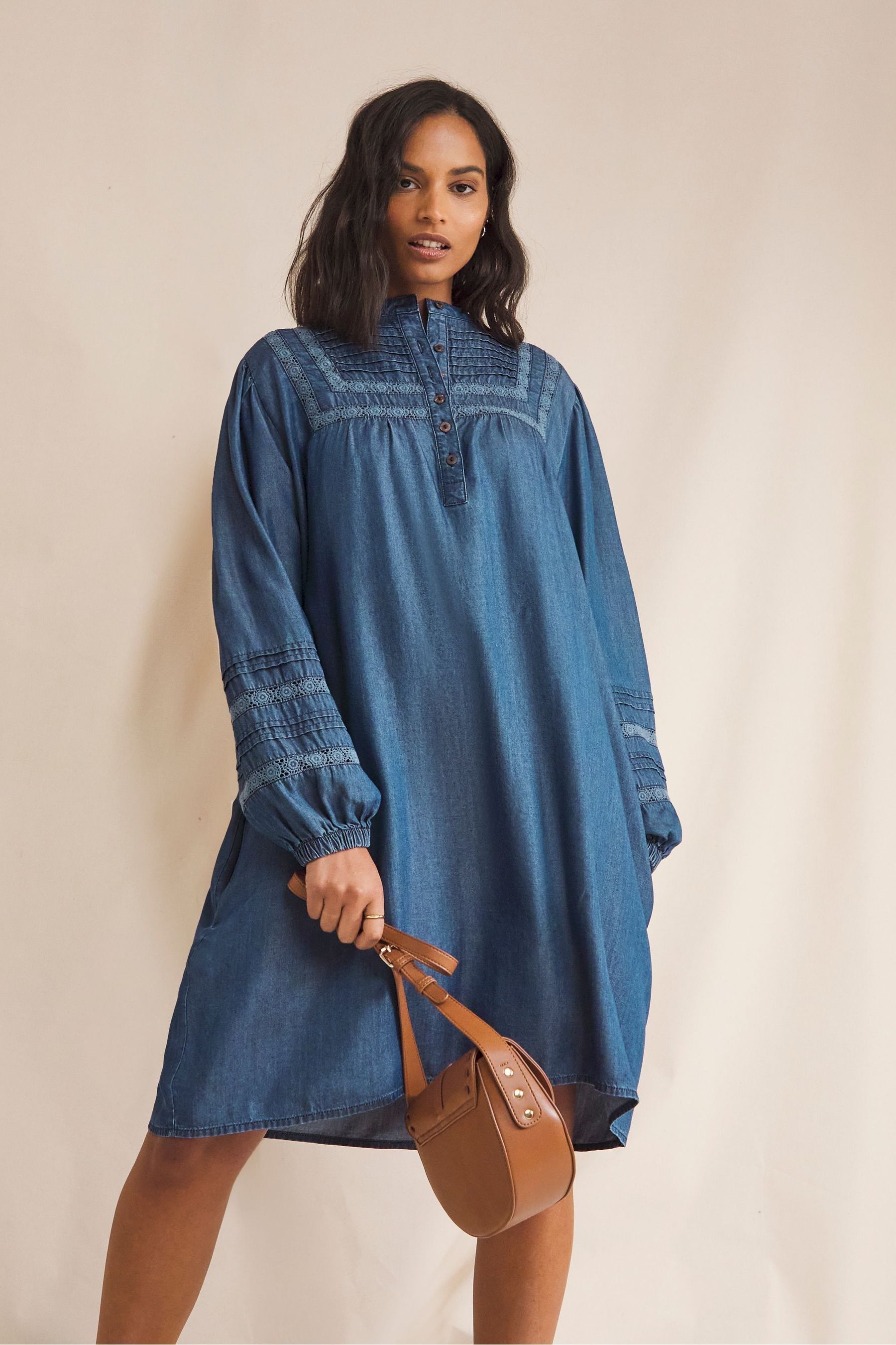 Buy Anise Blue Prairie Shift Dress from the Next UK online shop