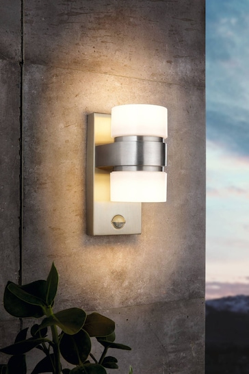Eglo Silver Atollari LED 2Light Silver Exterior Wall Light