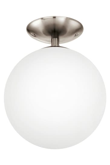 Eglo White Rondo Opal and Nickel Matte Ceiling Light