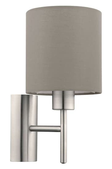 Eglo Purple Pasteri Nickel and Taupe Wall Light with Switch