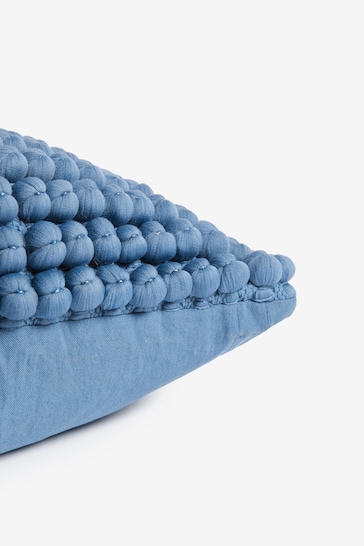 Blue 43 x 43cm Global Bobble Cushion