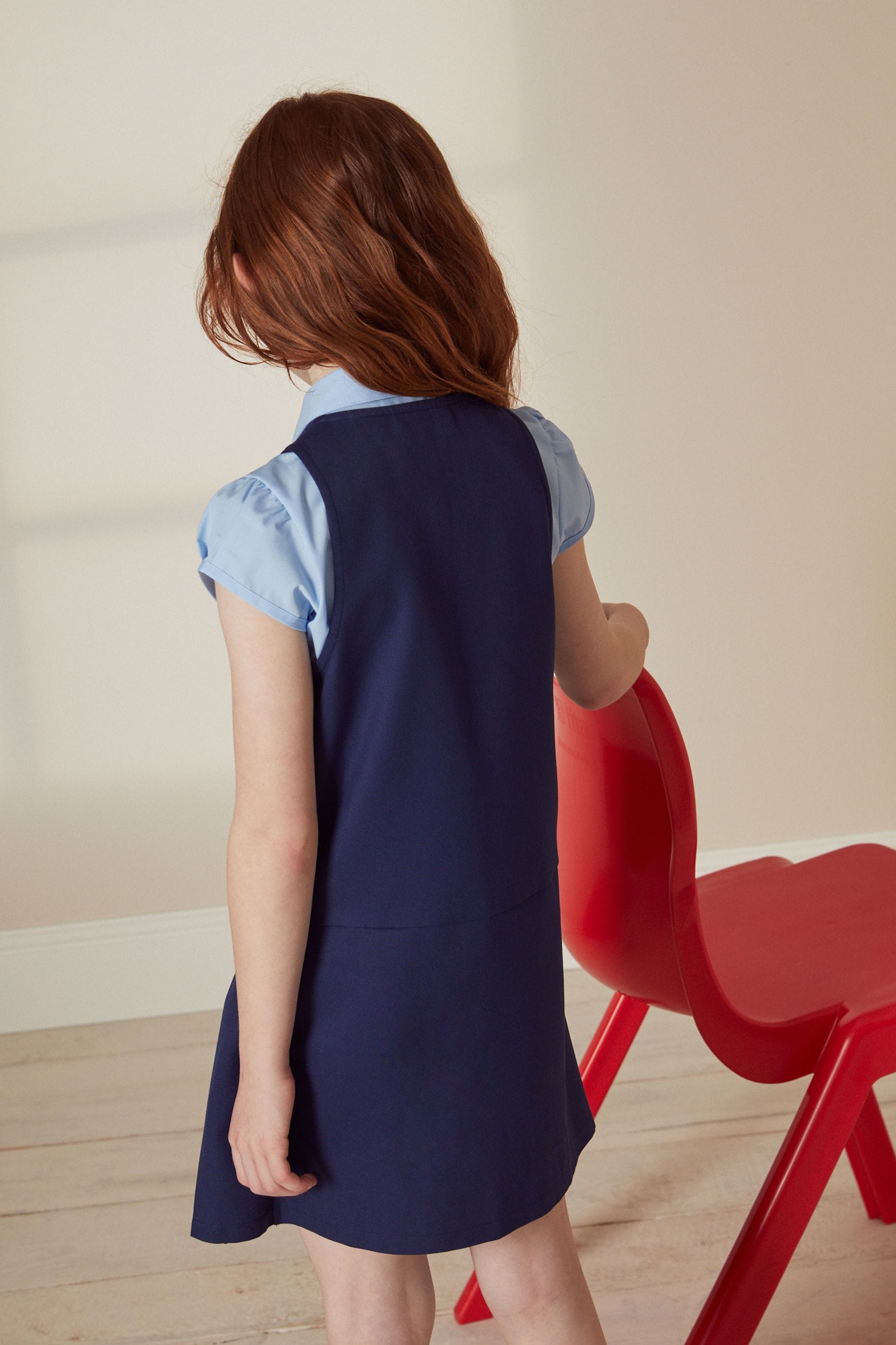 Royal blue discount pinafore dress school