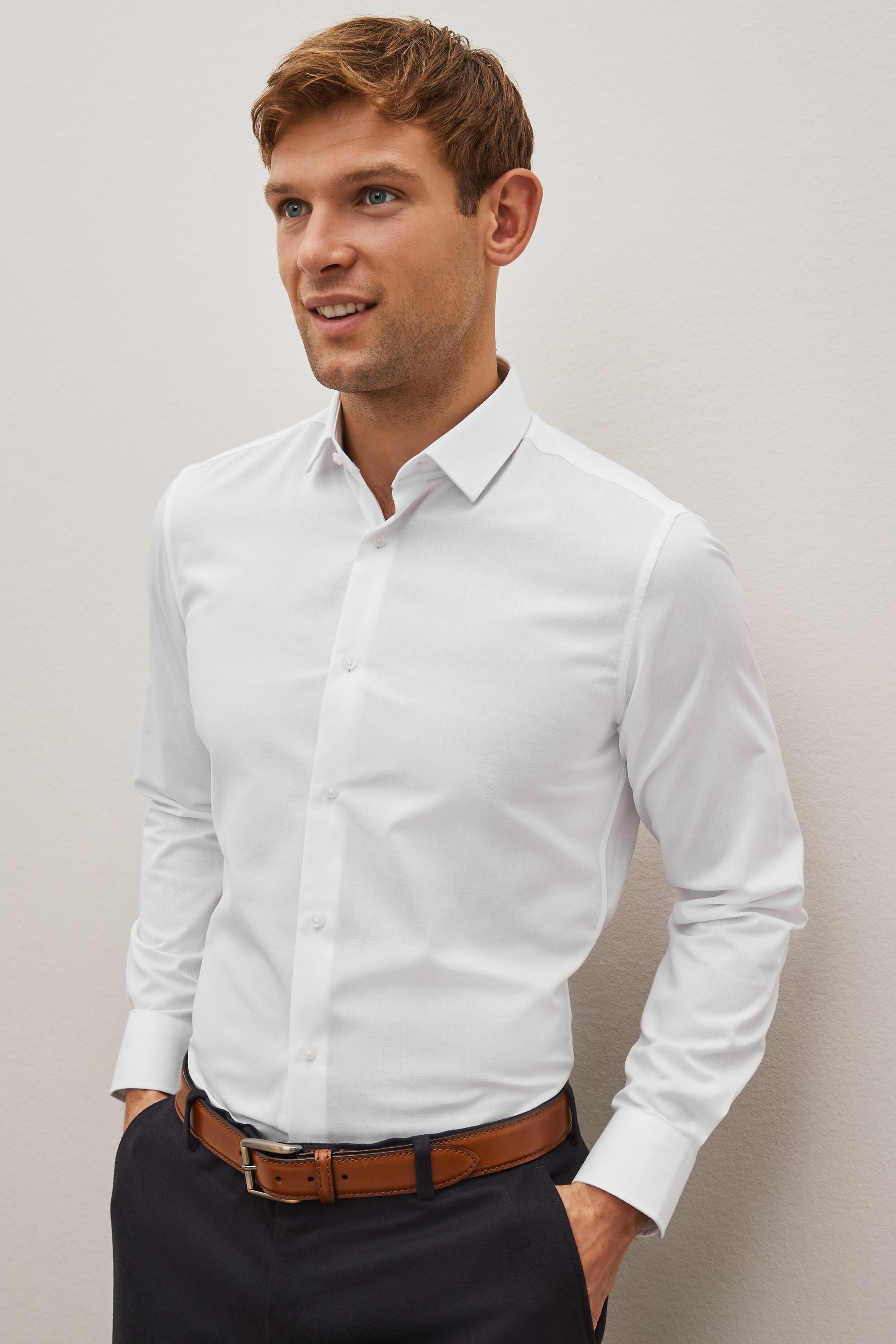 Next mens white shirt slim fit 2025