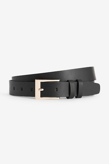 Black/Gold Leather Belt
