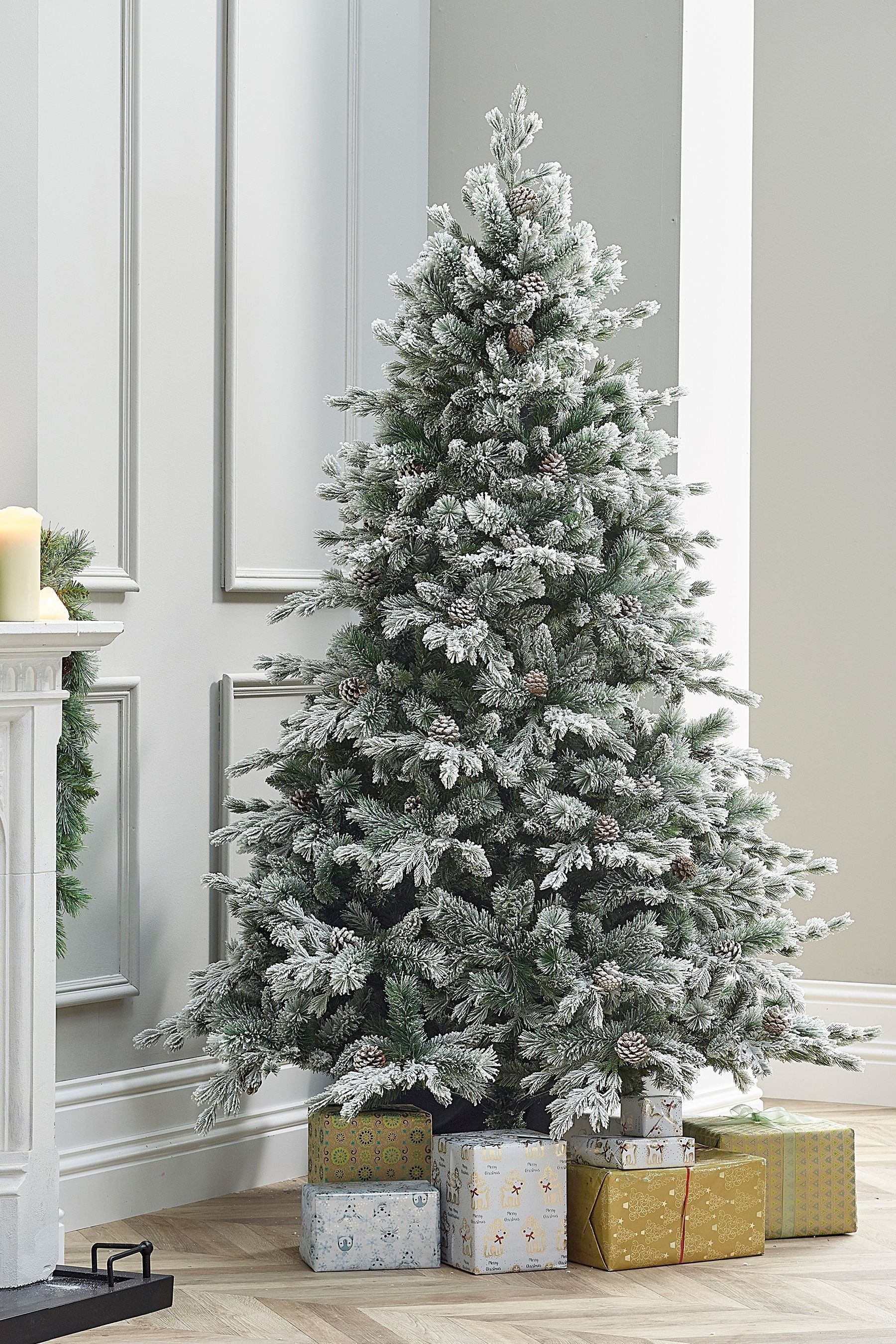 7ft snowy cheap christmas trees