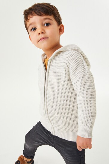 Buy Ecru Cream Knitted Zip Through Hoodie (3mths-7yrs) from the Next UK  online shop