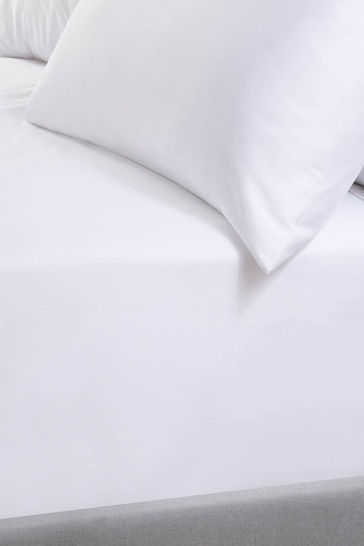 TLC White 5* 240 Thread Count Fitted Sheet
