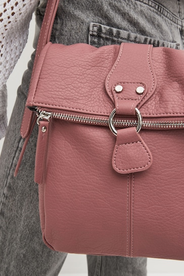 Light Pink Utility Style Messenger Bag